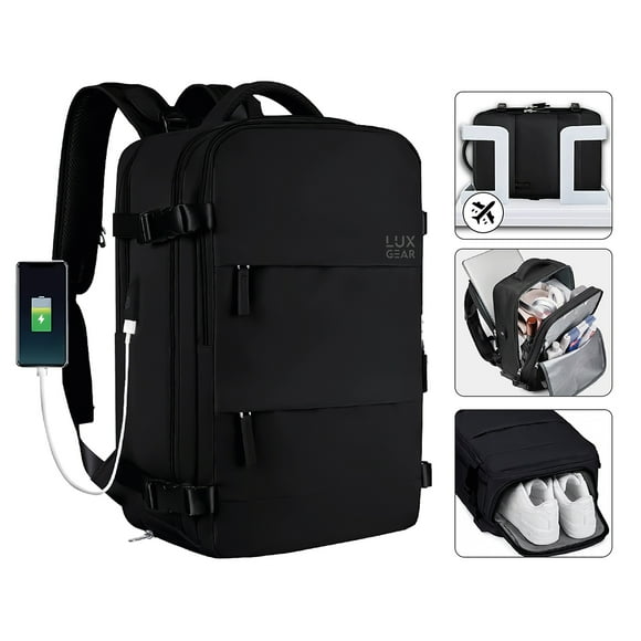 Mochila De Viaje Luxgear NomadLife Impermeable Cabina - Negro