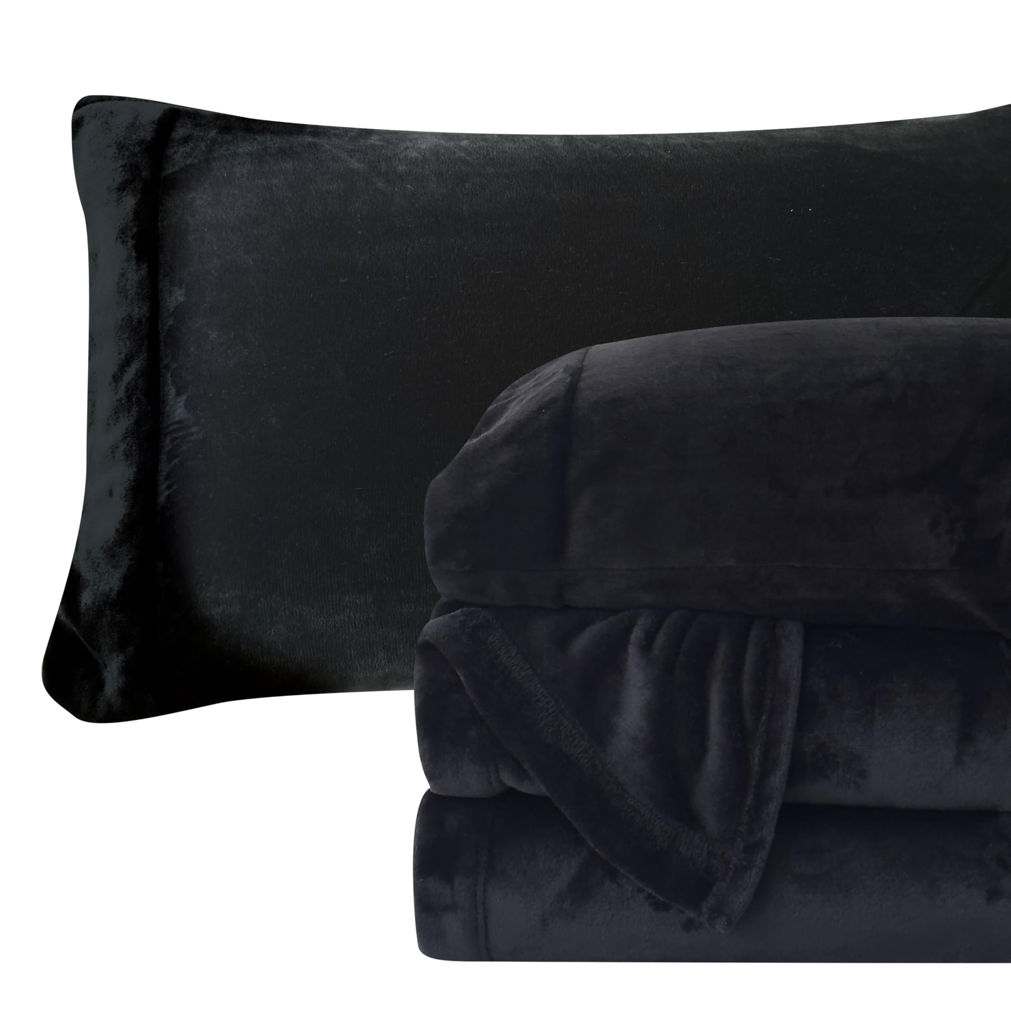 Juego De Sábanas Elegant Comfort, Lujosamente Suave, De Terciopelo King, Color Negro