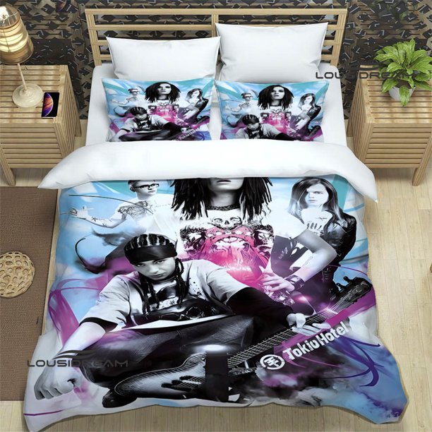 v1013 Bed Sheets Tokio Hotel band printed Bedding Sets exquisite bed supplies set duvet cover bed comforter set bedding set luxury birthday gift 3-Piece Bedding Set (1 Duvet Cover + 2 Pillow Shams) Be