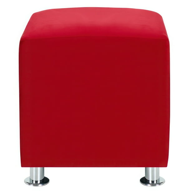Pouf Cali 1c Felpa 12 Rojo