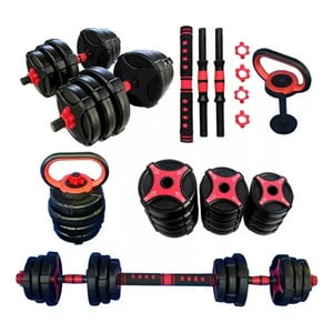 Genérico - Kit Mancuernas Profesional 20Kg Kettlebell Barra Boomfit