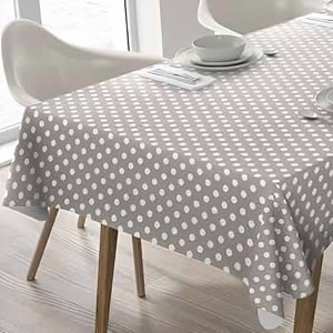Mantel Rectangular Amelie Estampado / Puntos Gris – Doral
