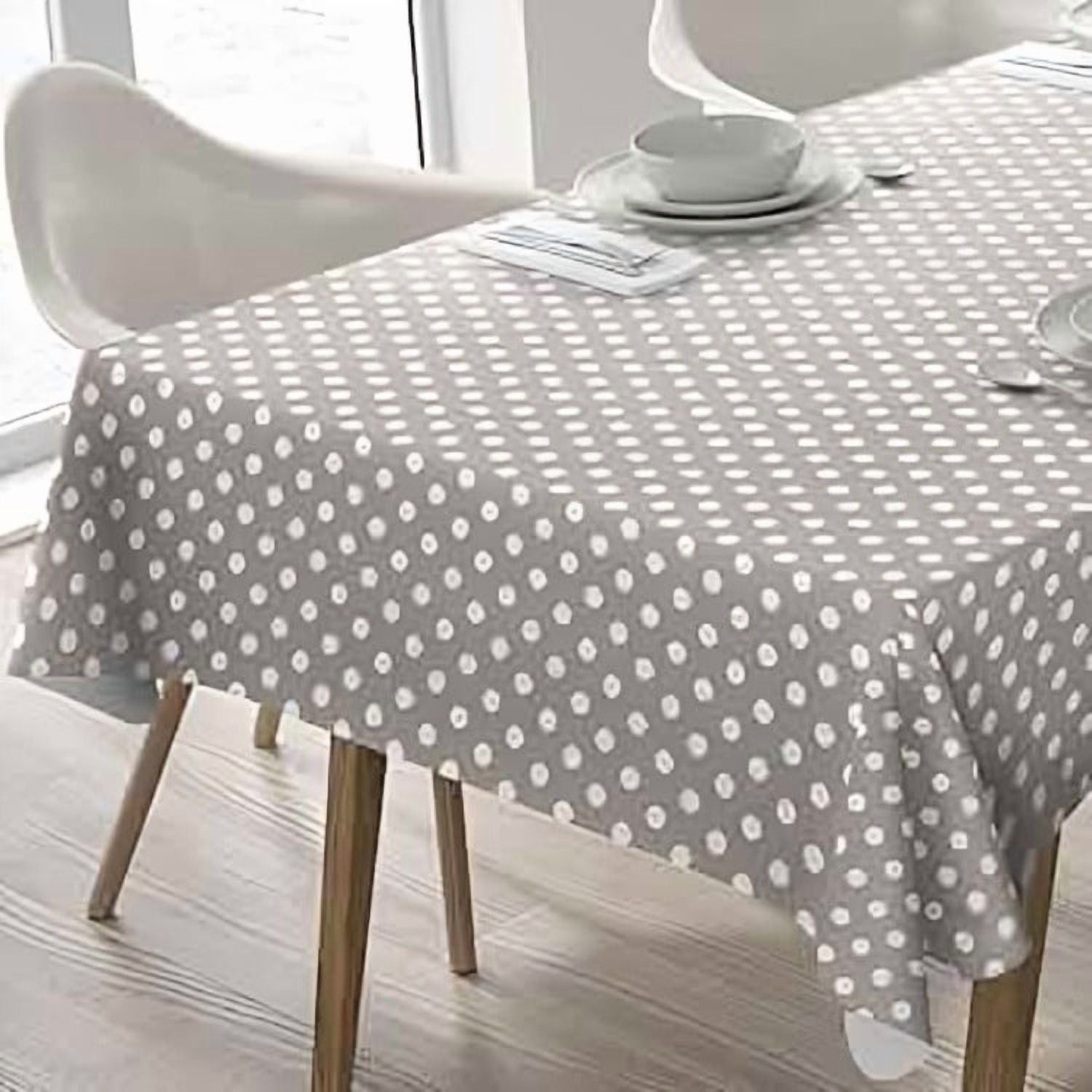 Mantel Rectangular Amelie Estampado / Puntos Gris – Doral