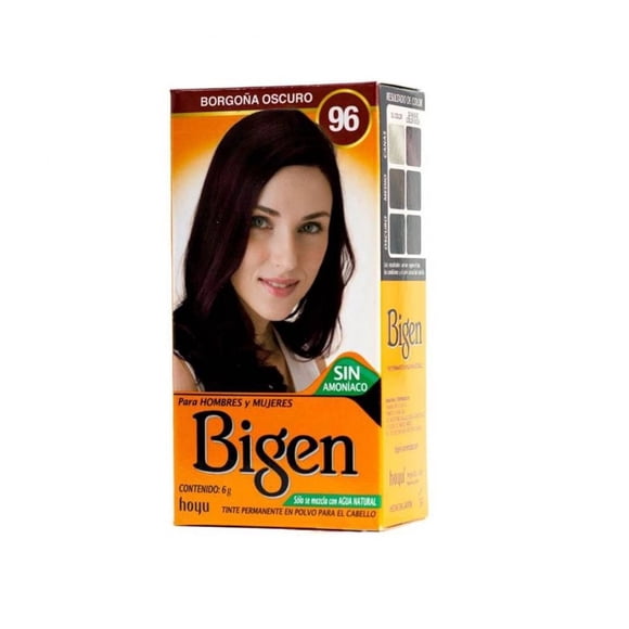 Tinte Permanente Polvo Mujer 96 Borgoña Oscuro Bigen