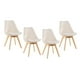 thumbnail image 1 of Pack 4 Sillas De Comedor Tulip Tapizado Terciopelo O Felpa Con Base Madera - Beige, 1 of 3