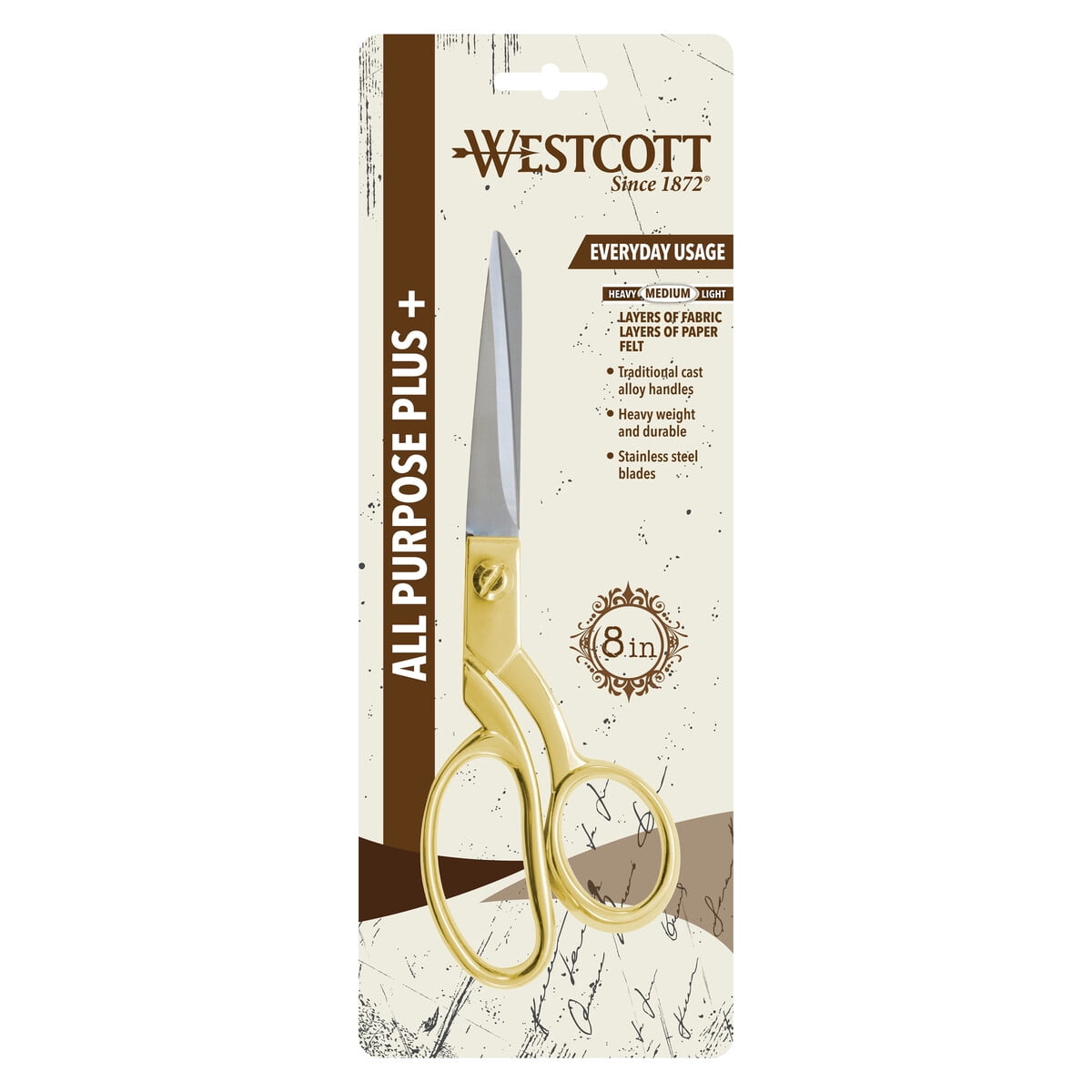 Tijera Westcott 8 Pulgadas Acero Inoxidable Dorada Costura