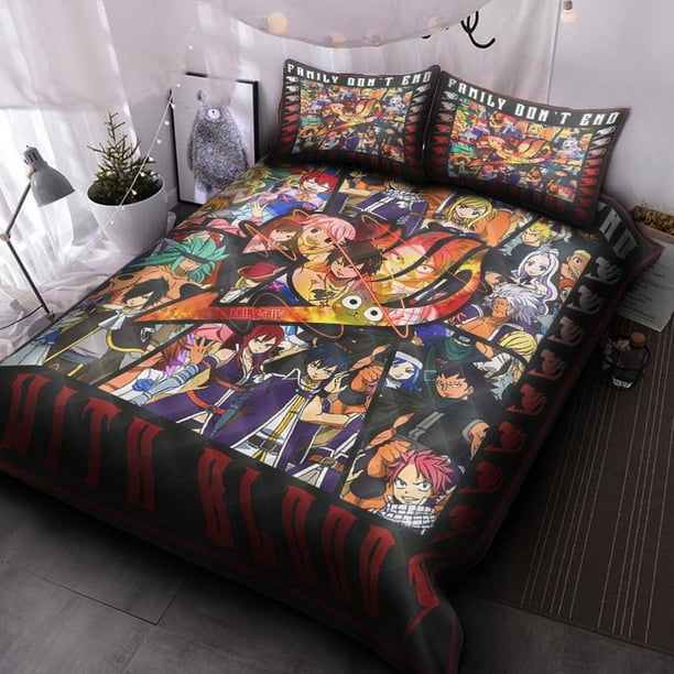 Fairy Tail Family Quilt Duvet Cover Set Kids Home Textiles Bed Linen3-Piece Bedding Set