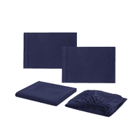 Importclick - Juego Sábanas Poliéster Polar + 2 Fundas 2 Pl Azul