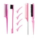 thumbnail image 4 of Juego De Peines Para Peinados Profesionales, 8x Peine De Burla, Cerdas Resistentes, Cepillo Para El Cabello, Color Rosa, 4 of 5