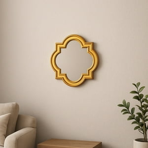 Decostilo - Espejo Decorativo Minimalista Dorado 47X47X3Cm