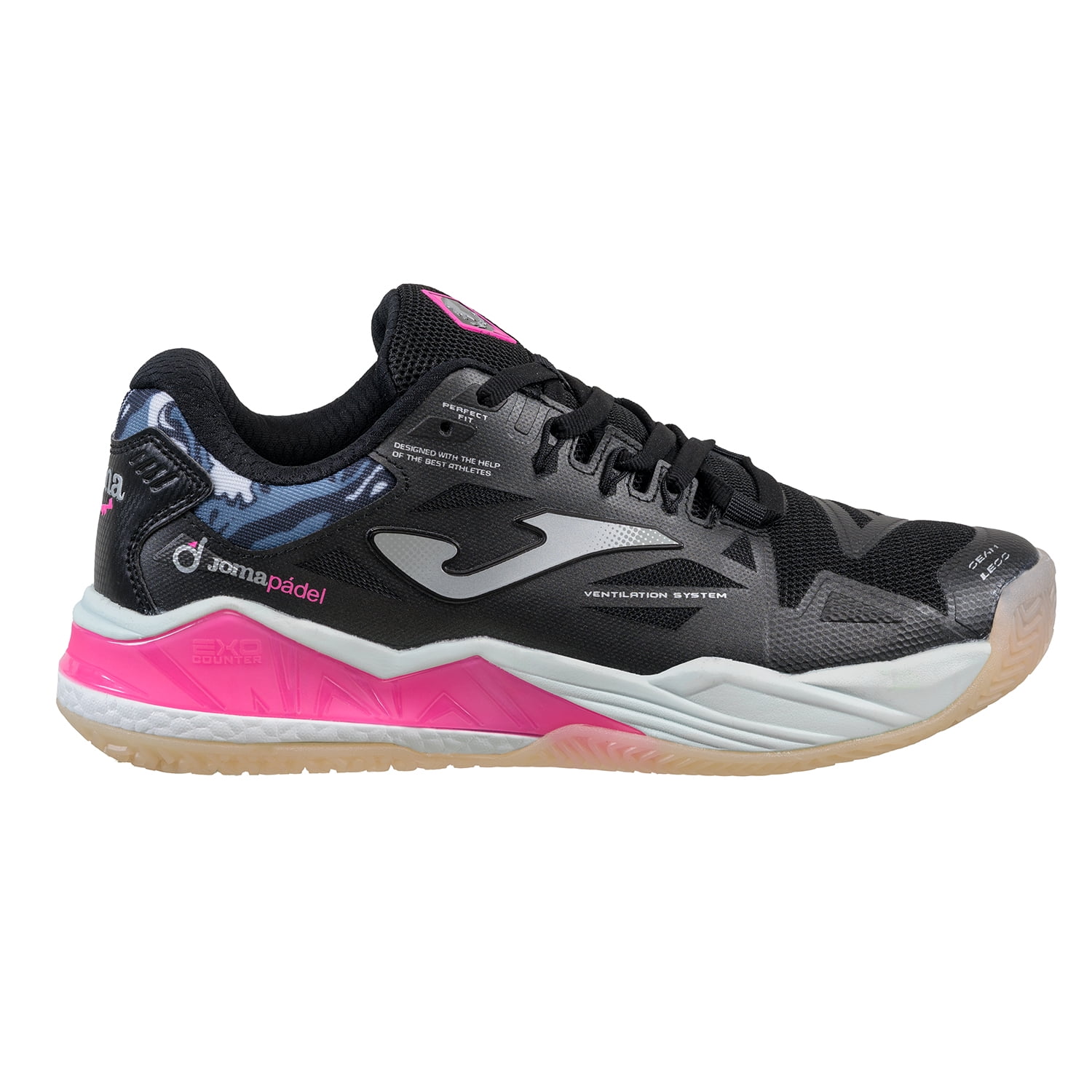 Zapatilla Pádel Mujer Spin 25 Negro Joma