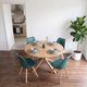 thumbnail image 2 of Comedor Mesa Redonda Equiz Wood 100cm + 4 Sillas Tulip Verde Esmeralda, 2 of 6