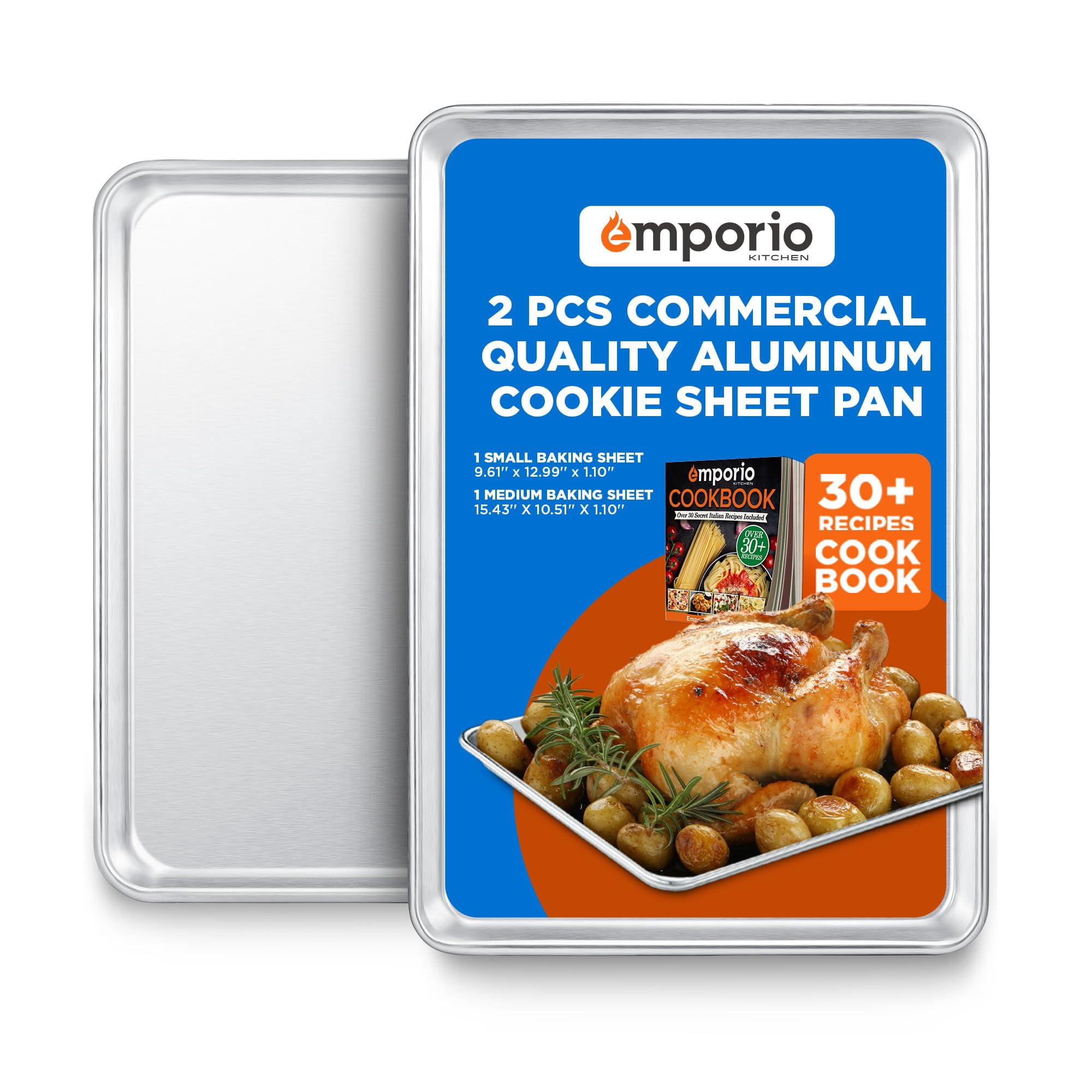 Set De Moldes Para Hornear Emporio Kitchen De Aluminio 24 X 33 Y 27 X 38 Cm
