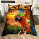 thumbnail image 1 of Parrot Duvet Cover Colourful Feather Bedding Set Rain Trees Bird Quilt Cover Sunset Mountain Natural Comforter Cover Bed Sheets, 1 of 5