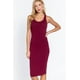 thumbnail image 1 of Saronite Vestido Midi Ajustado con Espalda Nadadora y sin Mangas Basics, Burdeos (para Mujer), 1 of 4