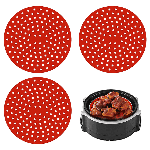 Revestimientos de silicona reutilizables para freidora de aire (paquete de 3), accesorios fáciles de limpiar, antiadherentes, accesorio para freidora de aire