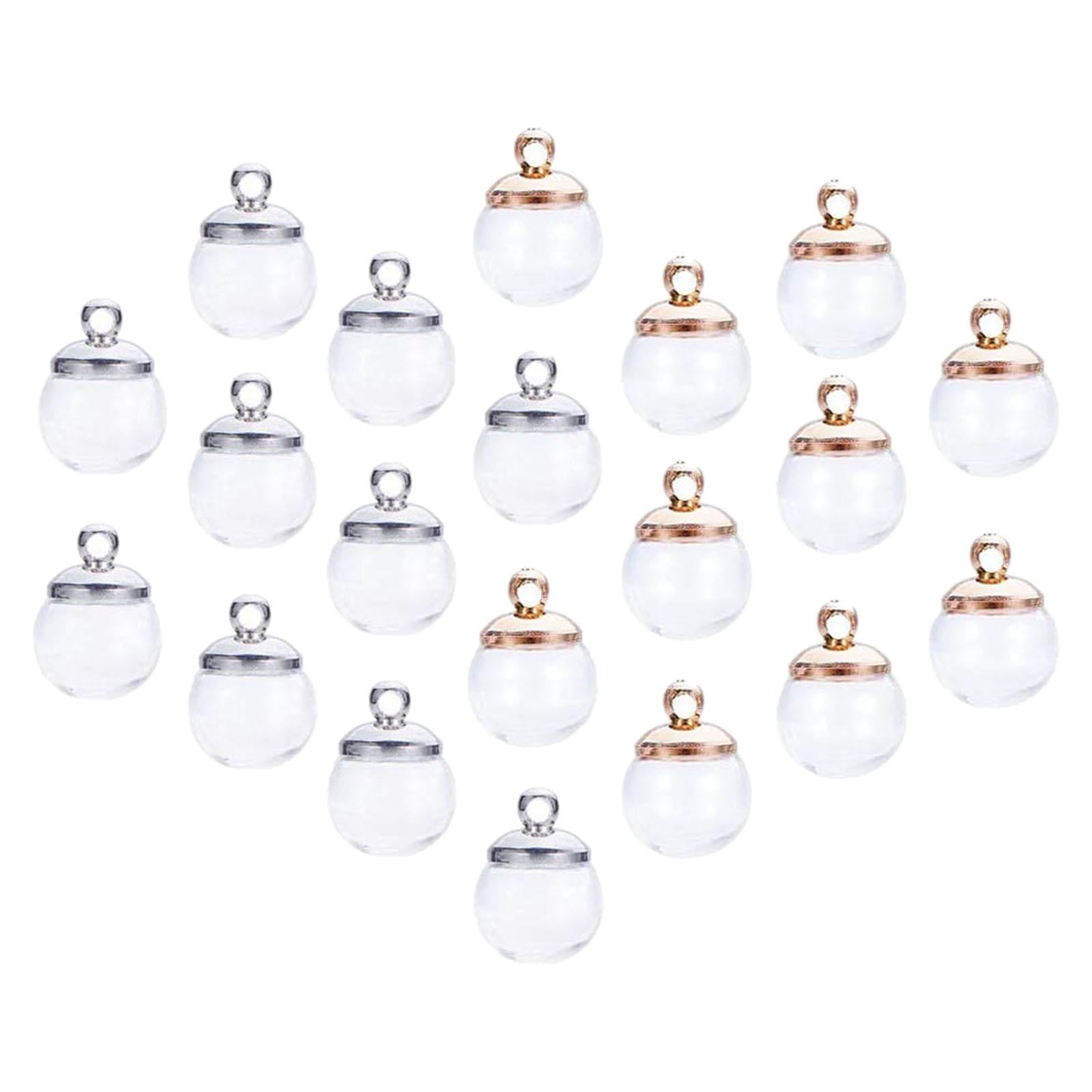 Magideal - 20 Unids Mini Botellas De Globo De Viales Rellenables Adornos Colgantes Colgantes Para Fabricación De Joyas Collar Pendientes Diy , 12mm 12 Mm