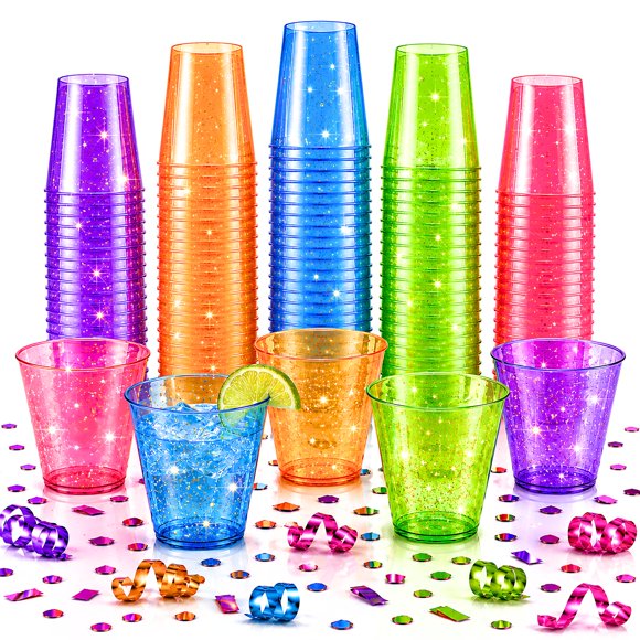 Vasos de chupito Stumbelina 100 uds 60 ml Pack de variedad neón