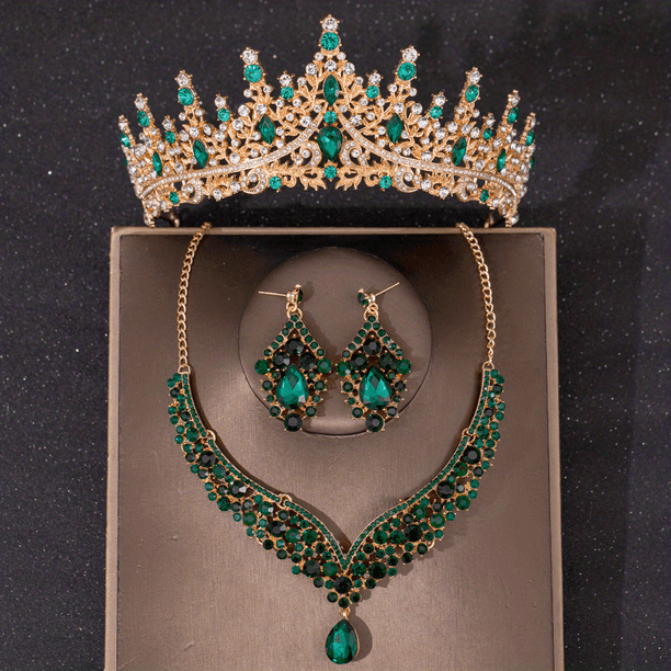 3pcs Elegant Crystal Bridal Jewelry Set - Rhinestone Tiara Crown, Necklace, and Earrings - Perfect for Weddings and Special Occasions