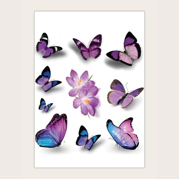 3D Butterfly Pattern Temporary Tattoo, Fake Body Arm Tattoo Stickers, Waterproof 2-5 Days Tattoo Stickers For Women