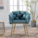 thumbnail image 2 of Luxury modern simple leisure velvet single sofa chair bedroom lazy person household dresser stool manicure table back chair blue, 2 of 3
