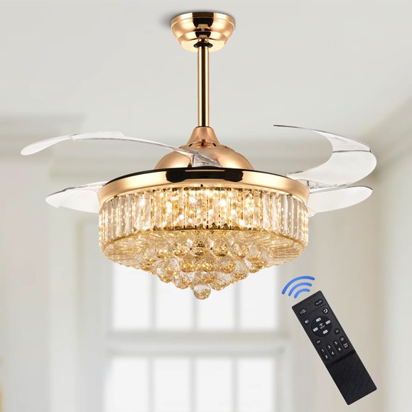Ventilador de techo MOOONICHE 107 cm dorado regulable con control remoto