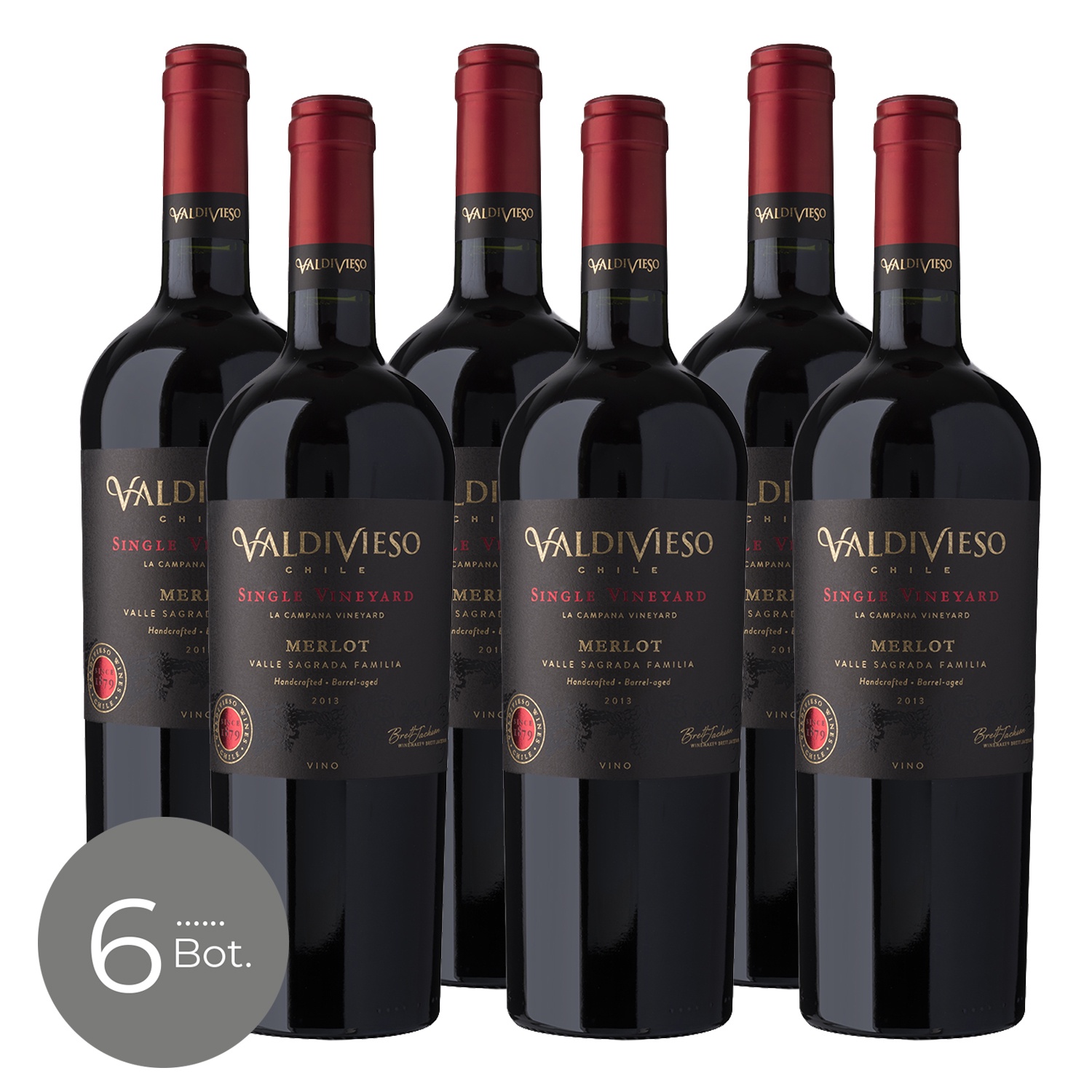 Pack X6 Vino Valdivieso Sv Merlot 750 Cc
