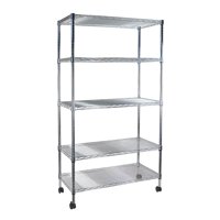 Prochef - Estante 75X35X150 Cm. Acero Cromado Con Ruedas. Cap. 400 Kg.