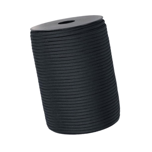 Cuerda de paracaídas de 328 pies, cuerda para tienda de campaña, cuerda Guyline para acampar al aire libre, cuerda para atar, artesanía DIY, escalada Negro