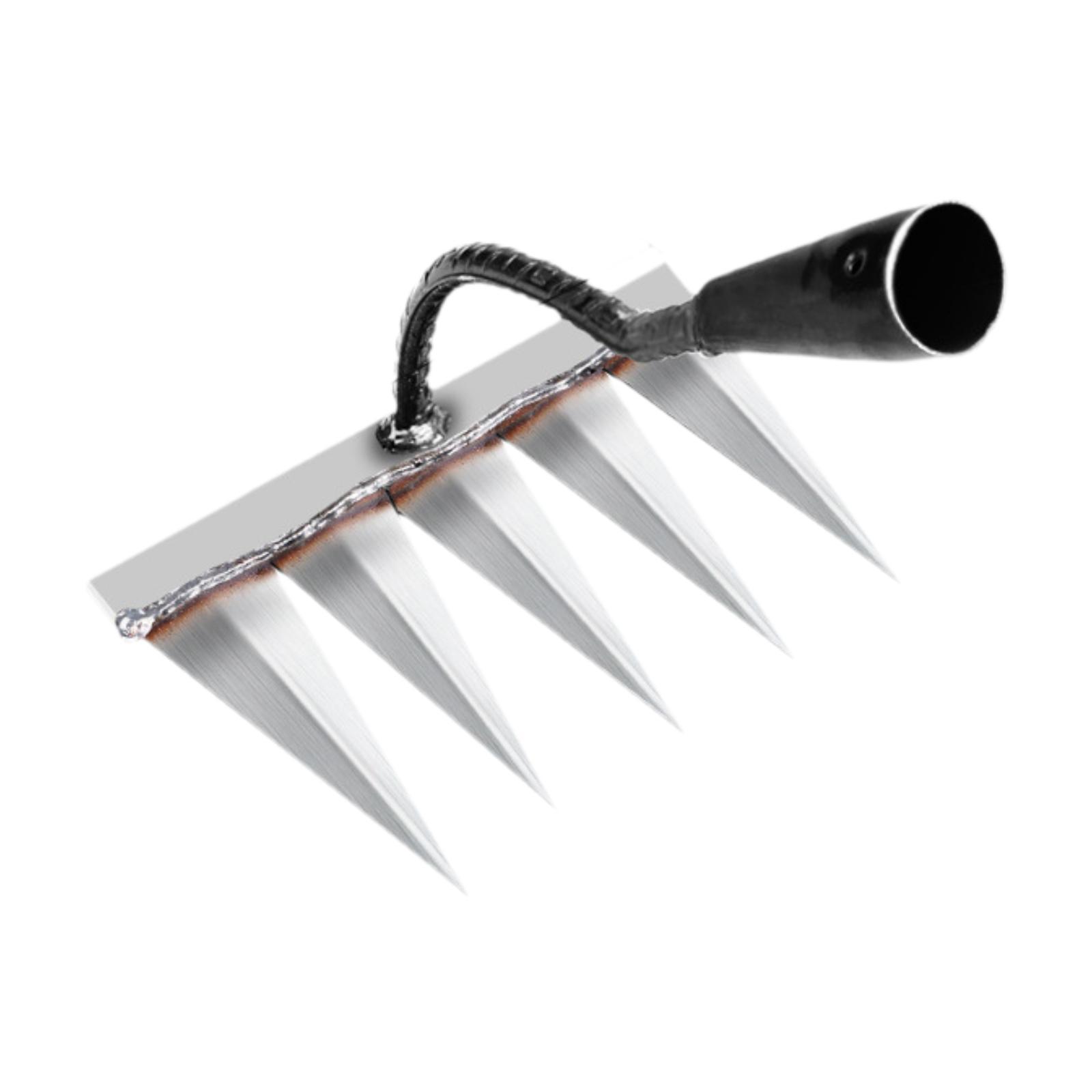 Ioensy - Rastrillo De Mano Para Jardín, Rastrillo De Desmalezado De Metal Para Aflojar La Tierra De Labranza De Plantación, 20X13,5X28Cm Con 5 Púas