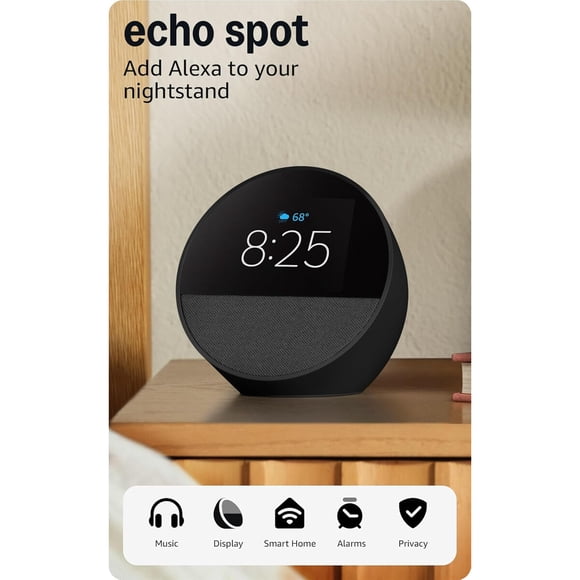 Echo Spot Reloj Inteligente Alexa Reacondicionado