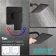 thumbnail image 5 of Heyalan Juego de cabezal de ducha cuadrado de 8" negro mate de acero inoxidable, 5 of 9