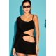 thumbnail image 1 of Vestido Mini con Lazo en la Cintura y un Solo Hombro, 1 of 5