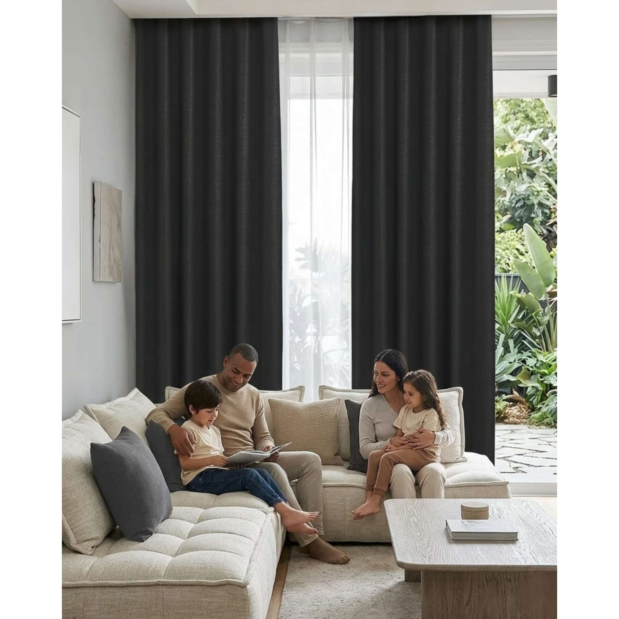 Mylhogar - Juego De Cortinas Blackout Premium Engomadas