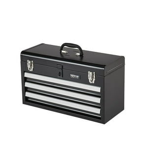 Caja De Herramientas Vevor Metal 52,07 Cm Portátil Con 3 Cajones Y Cerradura