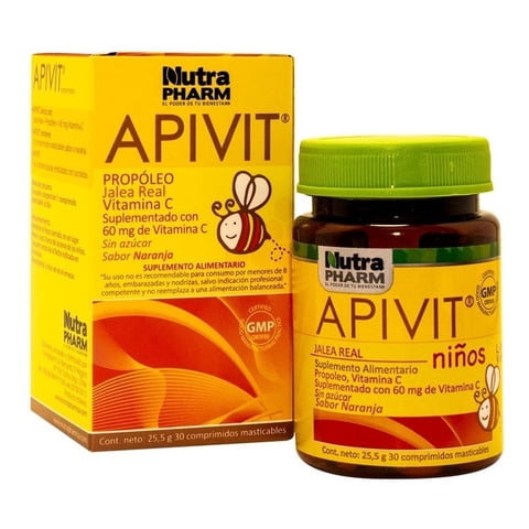 Nutrapharm - Apivit Propóleo Masticable Infantil 30Tabletas