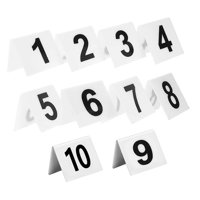 Magideal - 10 Números De Mesa, Letreros Acrílicos De Doble Cara Con Soporte, Letreros Modernos De Acrílico Con Números, Del 1 Al 10 Para Recepción De Restaurante