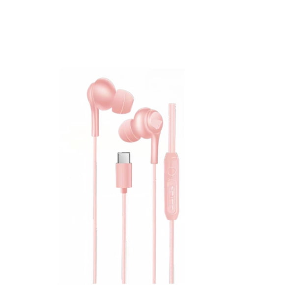 Audifono Con Cable Usb-c Manos Libre Control Volumen Rosado