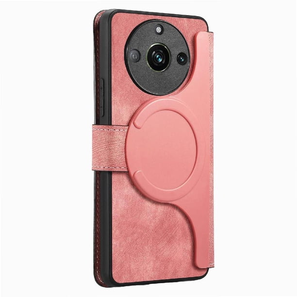 Funda Billetera Magnética para Realme 11 Pro Soporte Tarjetas Desmontable Rosa