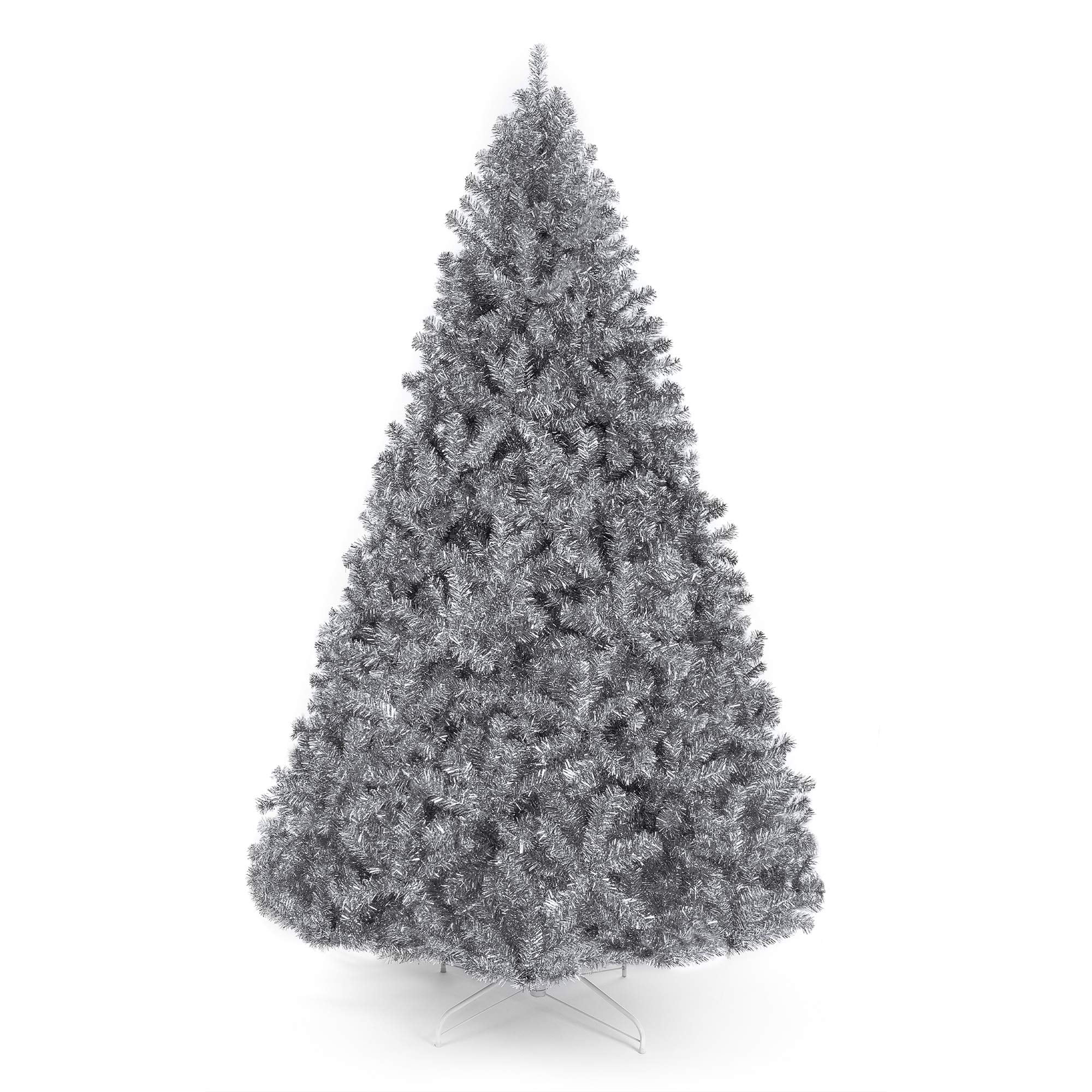 Árbol De Navidad Best Choice Products, Oropel Artificial Plateado De 6 Pies