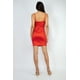 thumbnail image 2 of Saronite Vestido Mini de Fiesta Ajustado con Tirantes Ajustables, Cuello Redondo y Pedrería, Rojo (para Mujer), 2 of 5