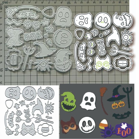 Set de Troqueles de Metal Sznilindm Halloween: Fantasmas, Búhos y Calabazas