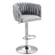 thumbnail image 2 of 360° Fabric cover Swivel Bar Stools Set of 2, Adjustable Counter Height Bar Chairs with Woven Back & Footrest,Silver chromed Bar Stools for Kitchen Island, Cafe, Pub (Gray), 2 of 3