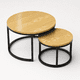 thumbnail image 3 of Mesa De Centro Duo Redonda Madera Brillante Estilo Moderno, 3 of 7