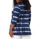 thumbnail image 5 of Agnes Orinda Blusas Casuales de Talla Grande para Mujer, Tops de Colegio con Rayas de Tie Dye, Cuello en V, Mangas 3/4, Túnica, 1X Azul, 5 of 9