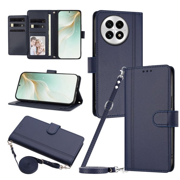 OnePlus 13 Funda con Ranuras para 9 Tarjetas, Azul