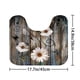 thumbnail image 1 of 1pc Wooden Door & Flower Waterproof Shower Curtain With 12 Hooks, Non-Slip Bathroom Rug, Toilet U-Shape Mat, Toilet Lid Cover Pad, Bathroom Decor, 1 of 5