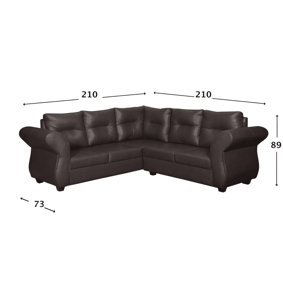 Genérico - Sofa Seccional Emma Pu Chocolate