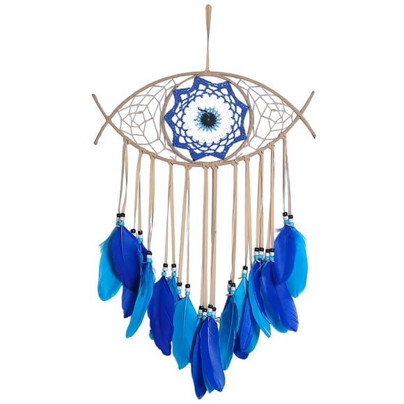 Atrapasueños De Mal De Ojo Hecho A Mano Para La Decoración De La Sala De Estar De La Oficina Azul