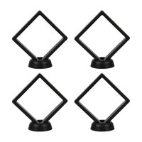 Magideal - Caja De Almacenamiento De Joyería De Película Fina De 4 Piezas, Vitrina Flotante 3D, Caja De Presentación 3D Marco Flotante 3D Con Soporte Para Joyerí 14X14X2Cm